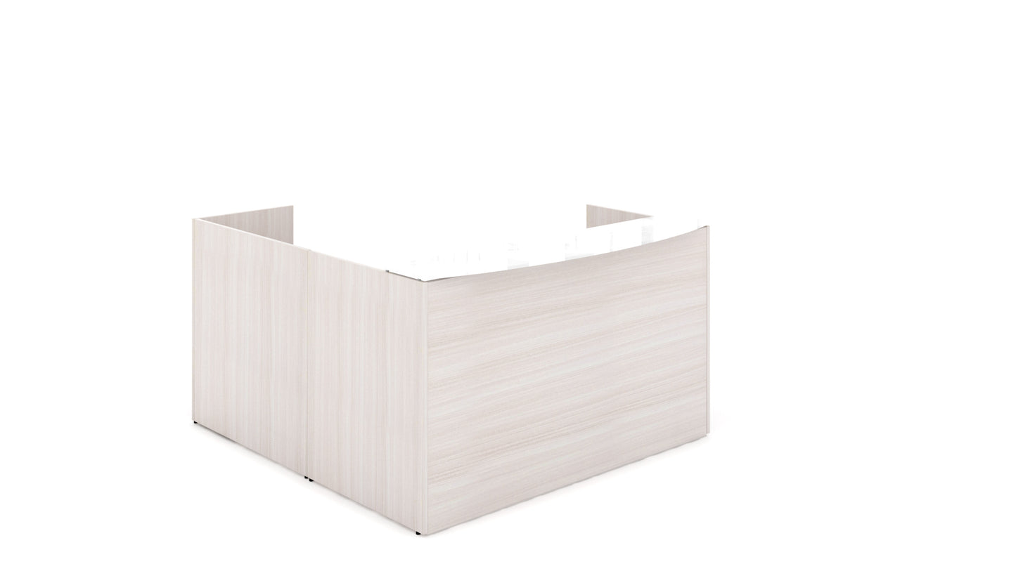 Potenza- L-Shaped Reception Desk with Glass Transactional Floated Top