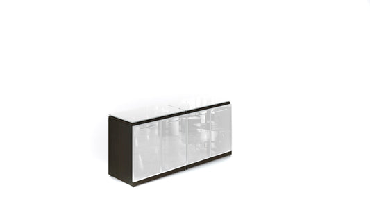 Potenza - 4 Glass Door Credenza w/ Floated Glass Top
