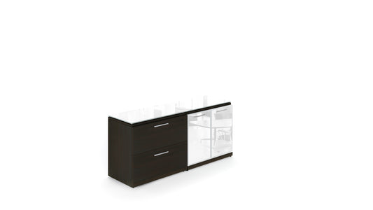 Potenza - Combo Credenza with Floating Glass Top