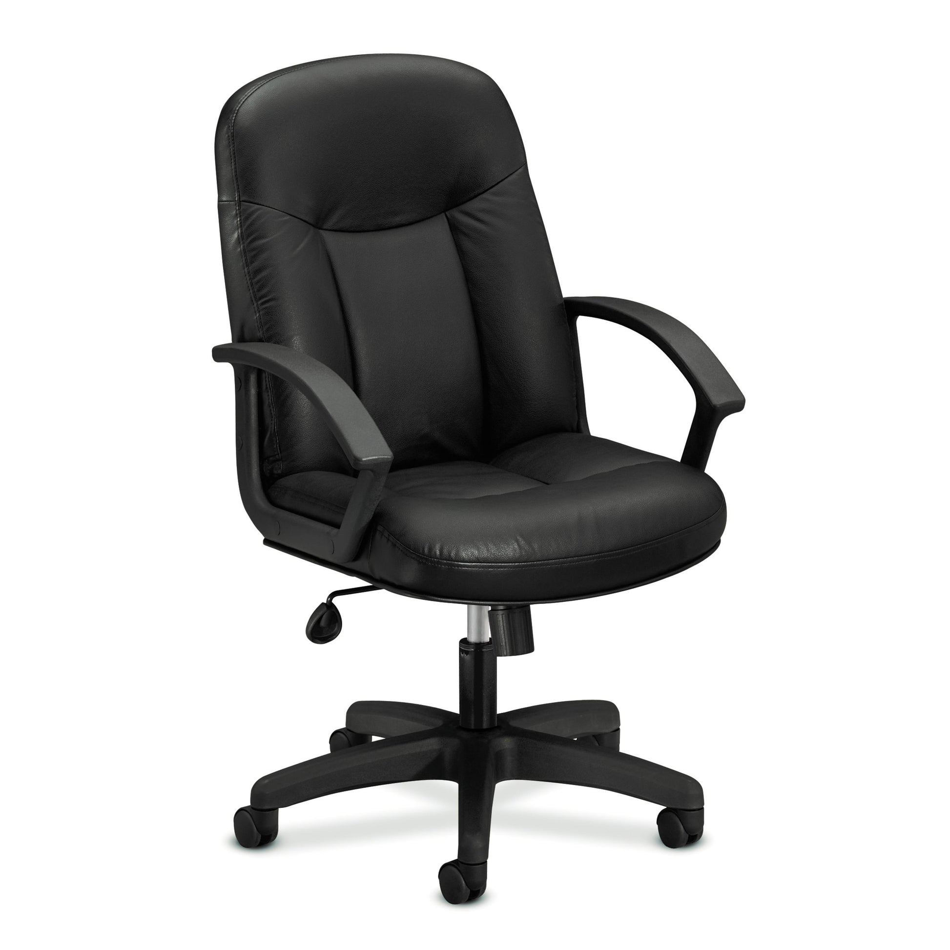 HON High-Back Executive Chair | Center-Tilt, Tension, Lock | Fixed Arms | Black Bonded Leather