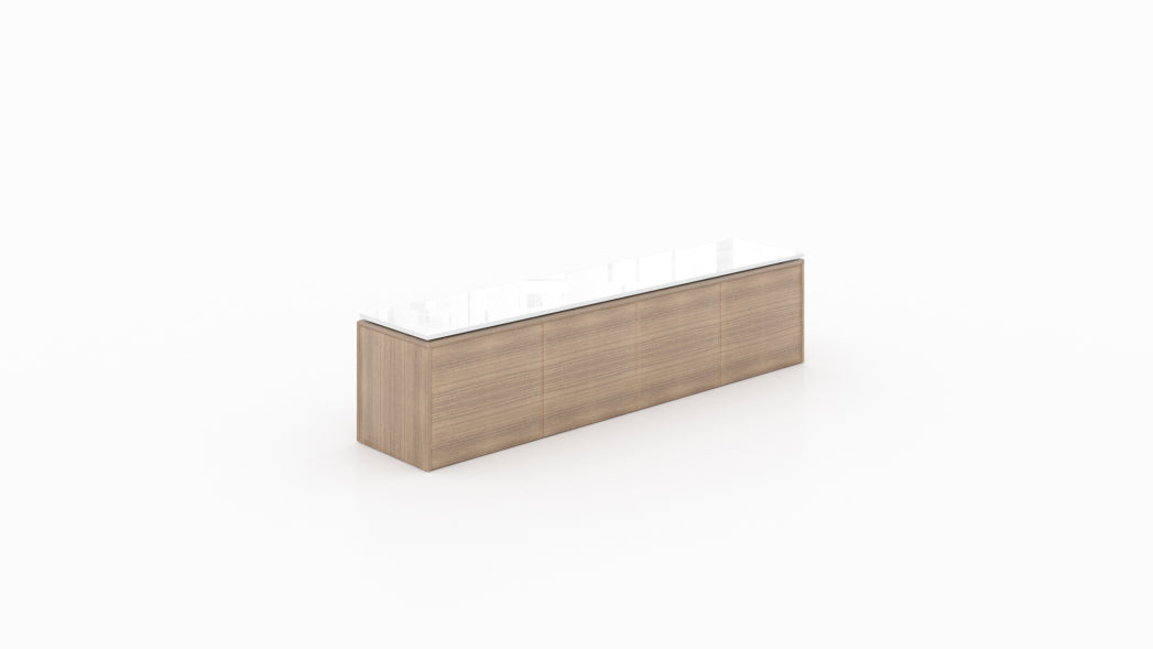 Deluxe Mounted Wall Hutch w/ Laminate Doors