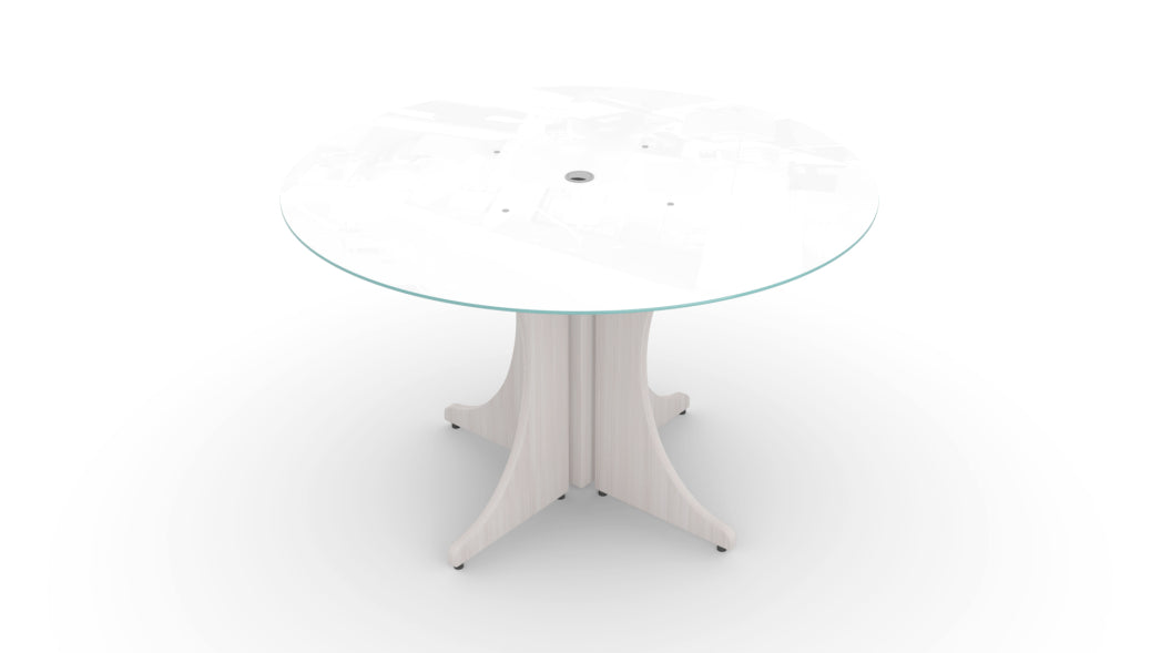 Potenza - 48" Round Glass Conference Table