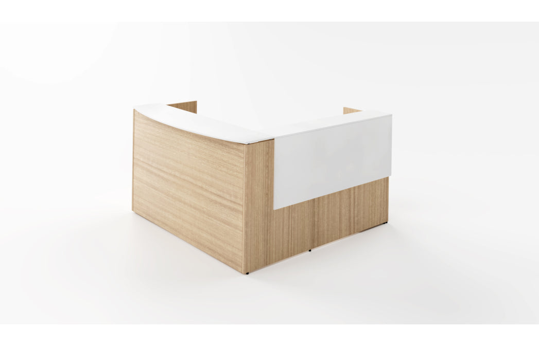 L-Shaped Reception Desk w/ Laminate Floating Top & Return Overlay