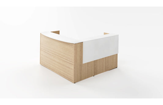 L-Shaped Reception Desk w/ Laminate Floating Top & Return Overlay