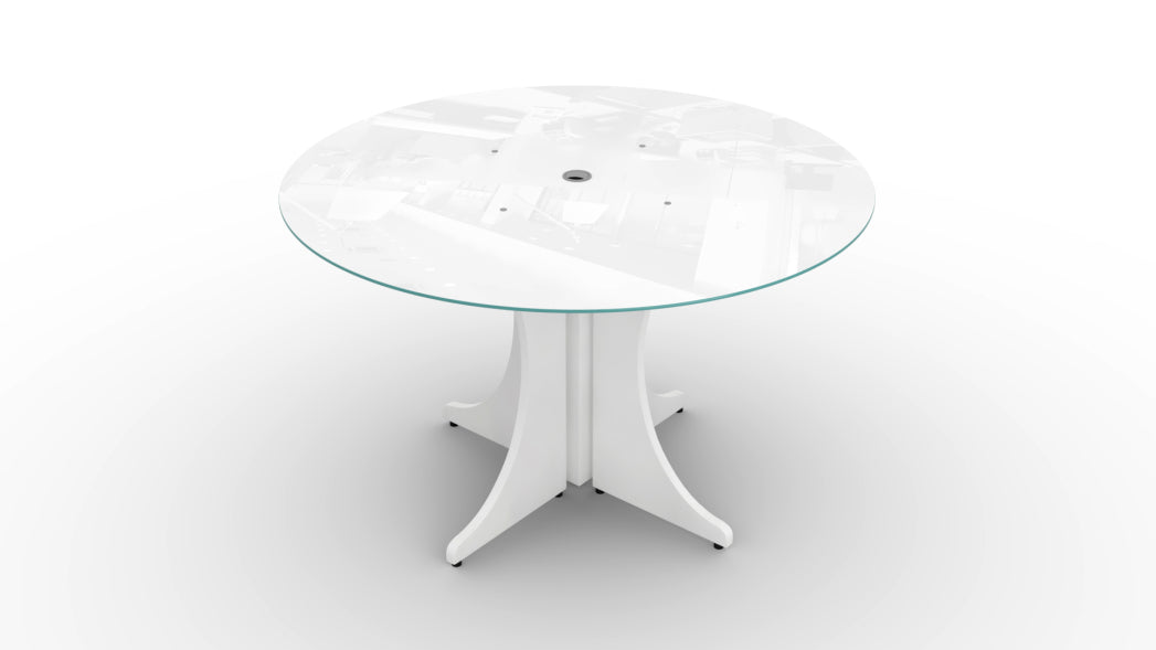 Potenza - 48" Round Glass Conference Table